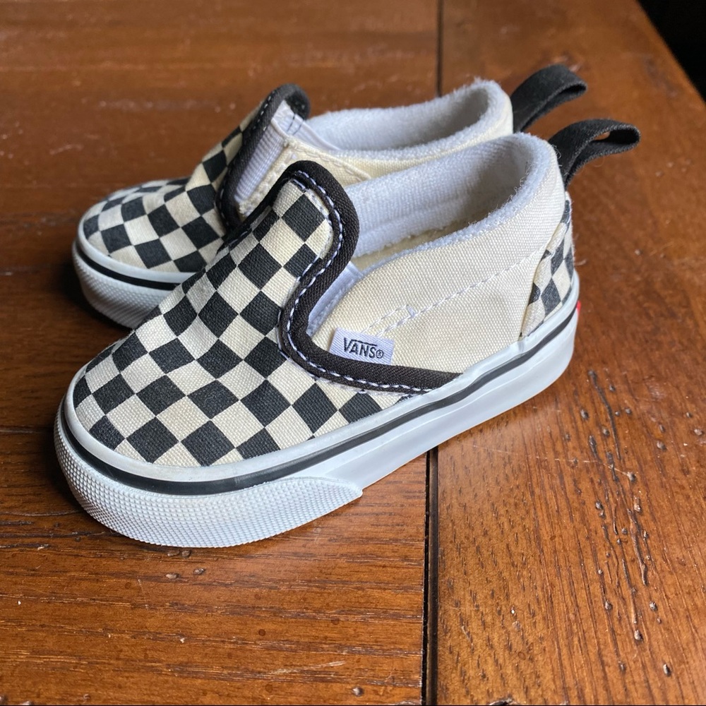 Toddlers size 4.5 Checkered Velcro Vans